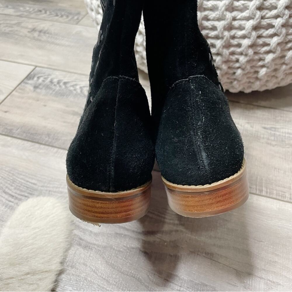 Jack Rogers Kaitlin Stitched Suede Boots Black Size 9.5M - Picture 9 of 10